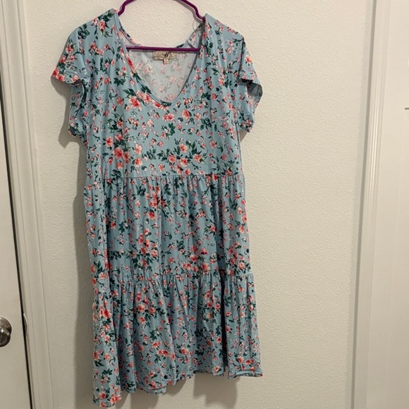 Haptics Dresses & Skirts - Haptics Floral Midi Dress in Blue Size Small Cottagecore Boutique